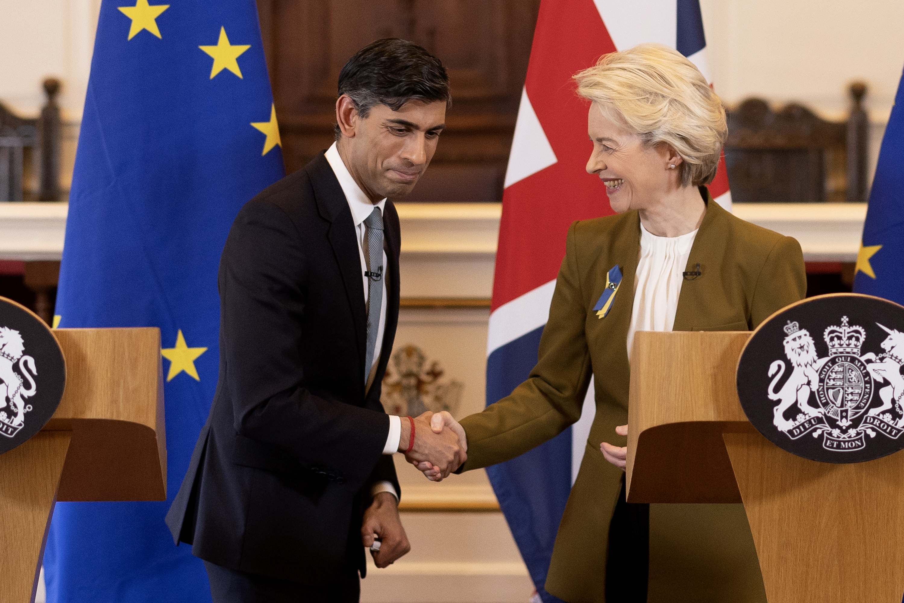 Rishi Sunak and Ursula von der Leyen: British Prime Minister Rishi Sunak met with European Commission President Ursula von der Leyen to work on Brexit negotiations (Photo by Dan Kitwood/PA Media)